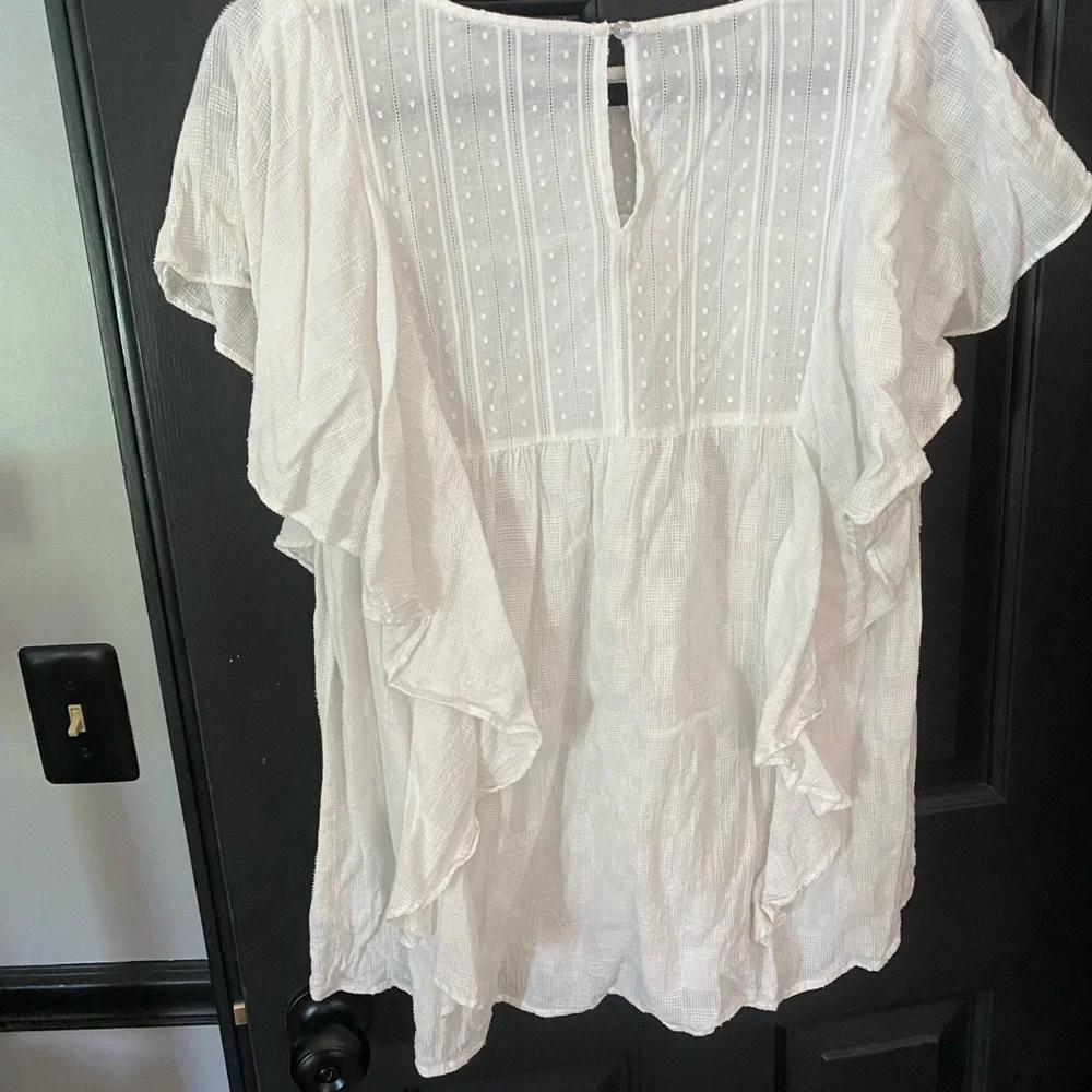 White Ruffled Blouse - Picture 3 of 3